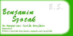 benjamin szotak business card
