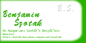 benjamin szotak business card